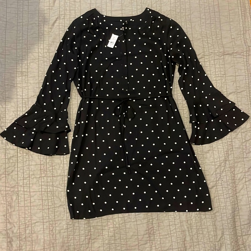 NWT - LOFT - Black & White Polka Dot Dress